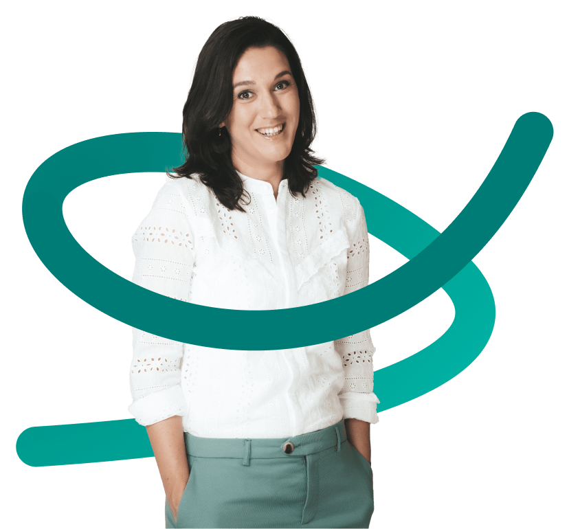 Renée ter Berg met een geïllustreerde  swirl