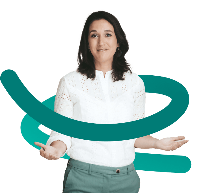 Renée ter Berg met een geïllustreerde  swirl